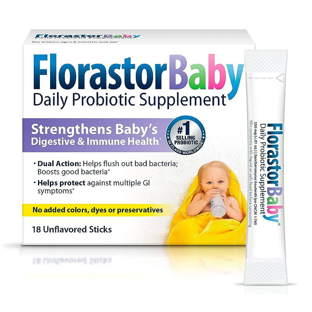 Florastor Baby Daily Probiotic Supplement Powder Sticks, 18 Ea